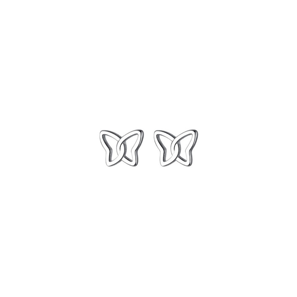 Sterling Silver Geometric Butterfly Earrings - Picture 5 of 6